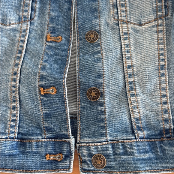 Little Me Denim Jacket with Pink & Yellow Floral Embroidery - Picture 4 of 8